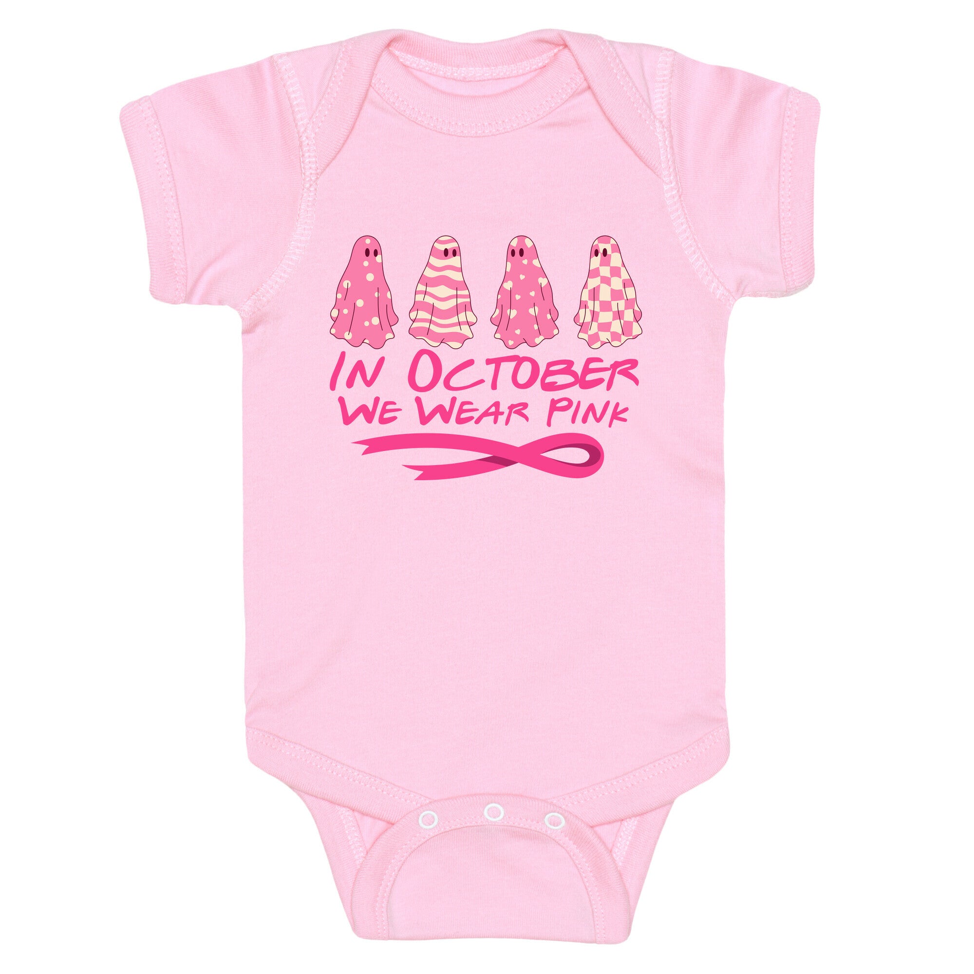 Ghost October Breast Cancer Awareness Baby One-Piece